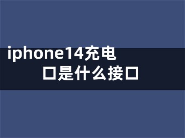 iphone14充電口是什么接口