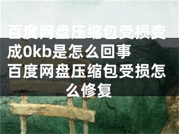 百度網(wǎng)盤壓縮包受損變成0kb是怎么回事 百度網(wǎng)盤壓縮包受損怎么修復(fù)