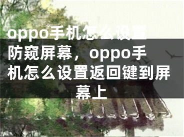 oppo手機(jī)怎么設(shè)置防窺屏幕，oppo手機(jī)怎么設(shè)置返回鍵到屏幕上