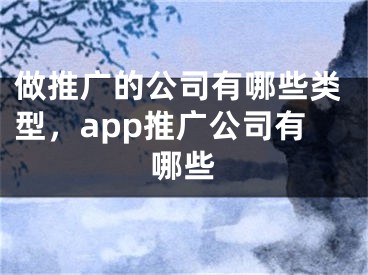 做推廣的公司有哪些類型，app推廣公司有哪些