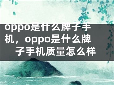 oppo是什么牌子手機，oppo是什么牌子手機質(zhì)量怎么樣