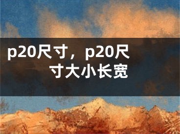 p20尺寸，p20尺寸大小長寬