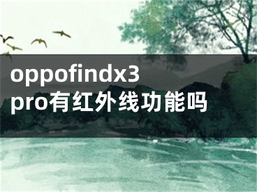 oppofindx3pro有紅外線功能嗎