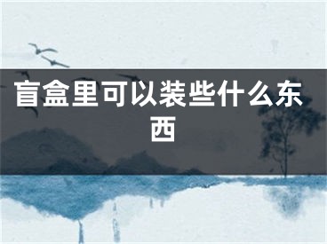 盲盒里可以裝些什么東西