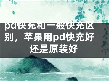 pd快充和一般快充區(qū)別，蘋果用pd快充好還是原裝好