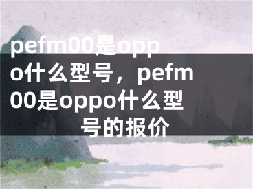 pefm00是oppo什么型號(hào)，pefm00是oppo什么型號(hào)的報(bào)價(jià)