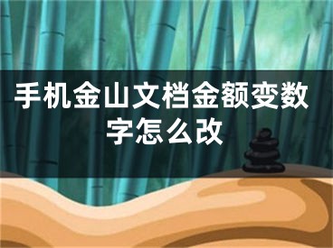 手機(jī)金山文檔金額變數(shù)字怎么改