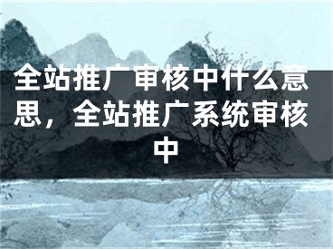 全站推廣審核中什么意思，全站推廣系統(tǒng)審核中