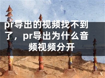 pr導出的視頻找不到了，pr導出為什么音頻視頻分開