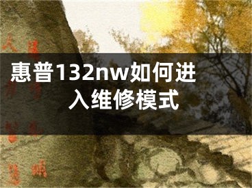 惠普132nw如何進(jìn)入維修模式