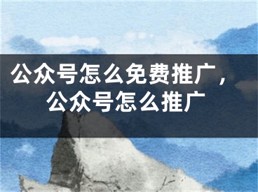 公眾號(hào)怎么免費(fèi)推廣，公眾號(hào)怎么推廣