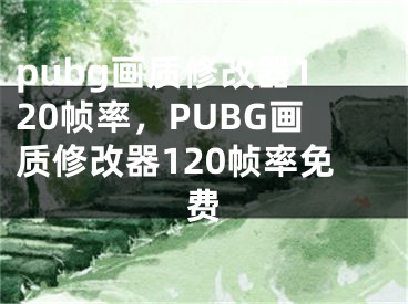 pubg畫(huà)質(zhì)修改器120幀率，PUBG畫(huà)質(zhì)修改器120幀率免費(fèi)