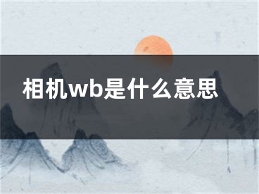 相機(jī)wb是什么意思