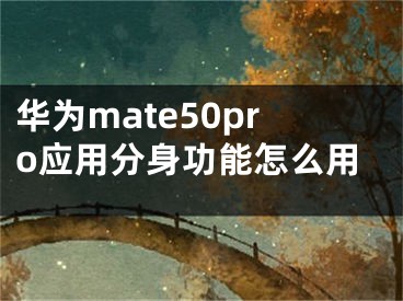 華為mate50pro應(yīng)用分身功能怎么用