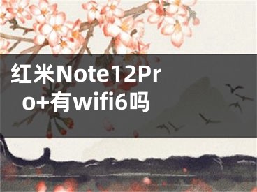 紅米Note12Pro+有wifi6嗎