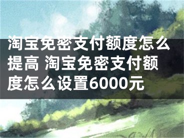 淘寶免密支付額度怎么提高 淘寶免密支付額度怎么設(shè)置6000元