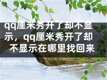 qq厘米秀開了卻不顯示，qq厘米秀開了卻不顯示在哪里找回來(lái)