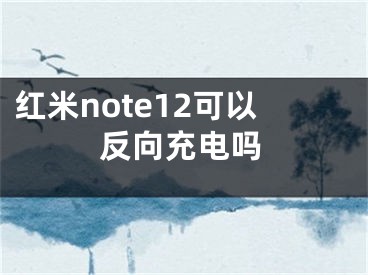 紅米note12可以反向充電嗎