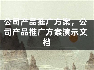 公司產(chǎn)品推廣方案，公司產(chǎn)品推廣方案演示文檔