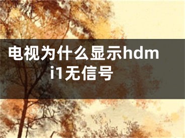 電視為什么顯示hdmi1無信號(hào)