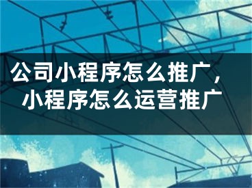 公司小程序怎么推廣，小程序怎么運(yùn)營(yíng)推廣