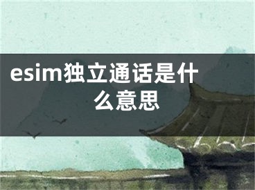 esim獨(dú)立通話是什么意思