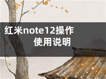 紅米note12操作使用說明