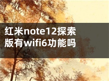 紅米note12探索版有wifi6功能嗎