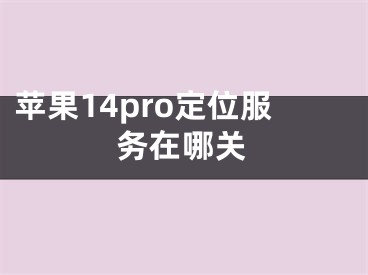 蘋果14pro定位服務(wù)在哪關(guān)