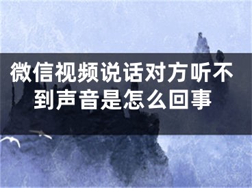 微信視頻說話對方聽不到聲音是怎么回事