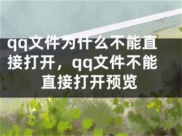 qq文件為什么不能直接打開，qq文件不能直接打開預(yù)覽