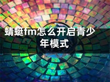 蜻蜓fm怎么開啟青少年模式