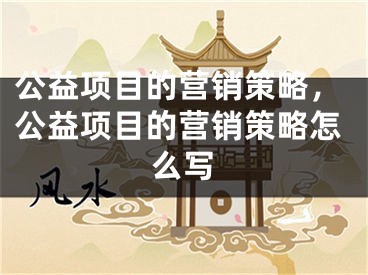 公益項目的營銷策略，公益項目的營銷策略怎么寫