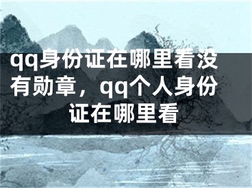 qq身份證在哪里看沒有勛章，qq個人身份證在哪里看