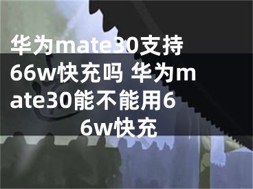 華為mate30支持66w快充嗎 華為mate30能不能用66w快充