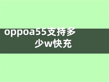 oppoa55支持多少w快充