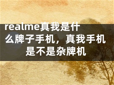 realme真我是什么牌子手機(jī)，真我手機(jī)是不是雜牌機(jī)