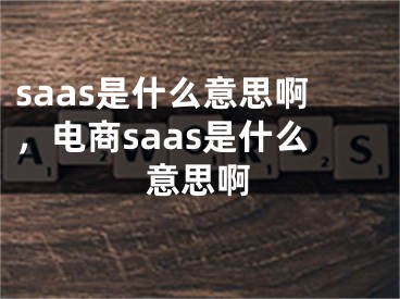 saas是什么意思啊，電商saas是什么意思啊