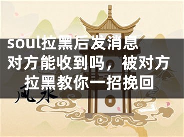 soul拉黑后發(fā)消息對方能收到嗎，被對方拉黑教你一招挽回