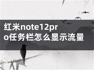 紅米note12pro任務(wù)欄怎么顯示流量