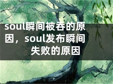 soul瞬間被吞的原因，soul發(fā)布瞬間失敗的原因