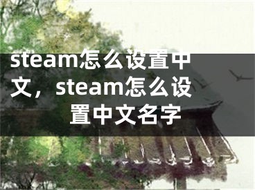 steam怎么設(shè)置中文，steam怎么設(shè)置中文名字