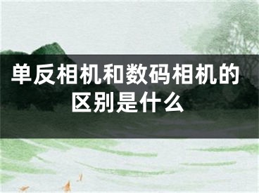 單反相機(jī)和數(shù)碼相機(jī)的區(qū)別是什么