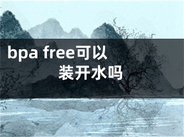 bpa free可以裝開水嗎