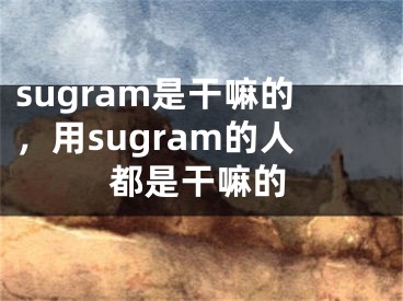 sugram是干嘛的，用sugram的人都是干嘛的