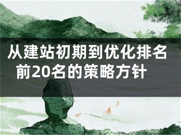 從建站初期到優(yōu)化排名前20名的策略方針