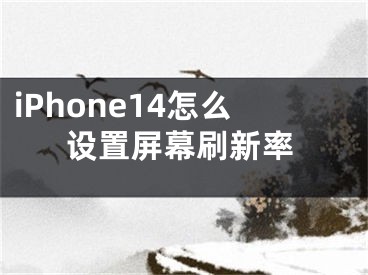 iPhone14怎么設(shè)置屏幕刷新率