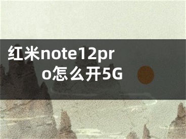 紅米note12pro怎么開5G