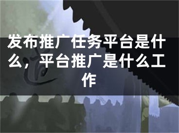 發(fā)布推廣任務(wù)平臺(tái)是什么，平臺(tái)推廣是什么工作