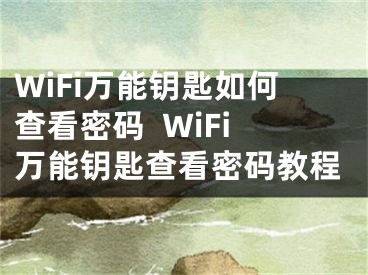 WiFi萬能鑰匙如何查看密碼  WiFi萬能鑰匙查看密碼教程